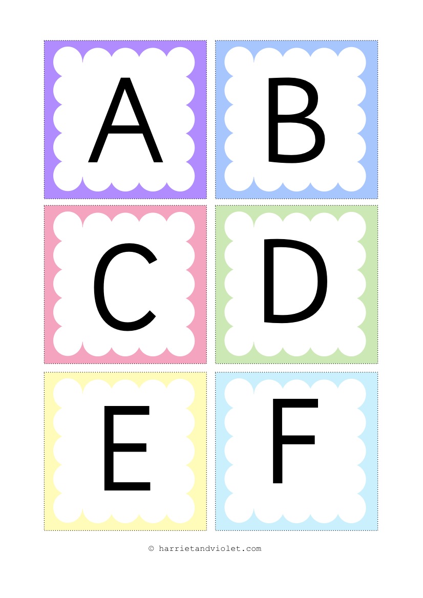 alphabet cloud border instant display lettering upper case free