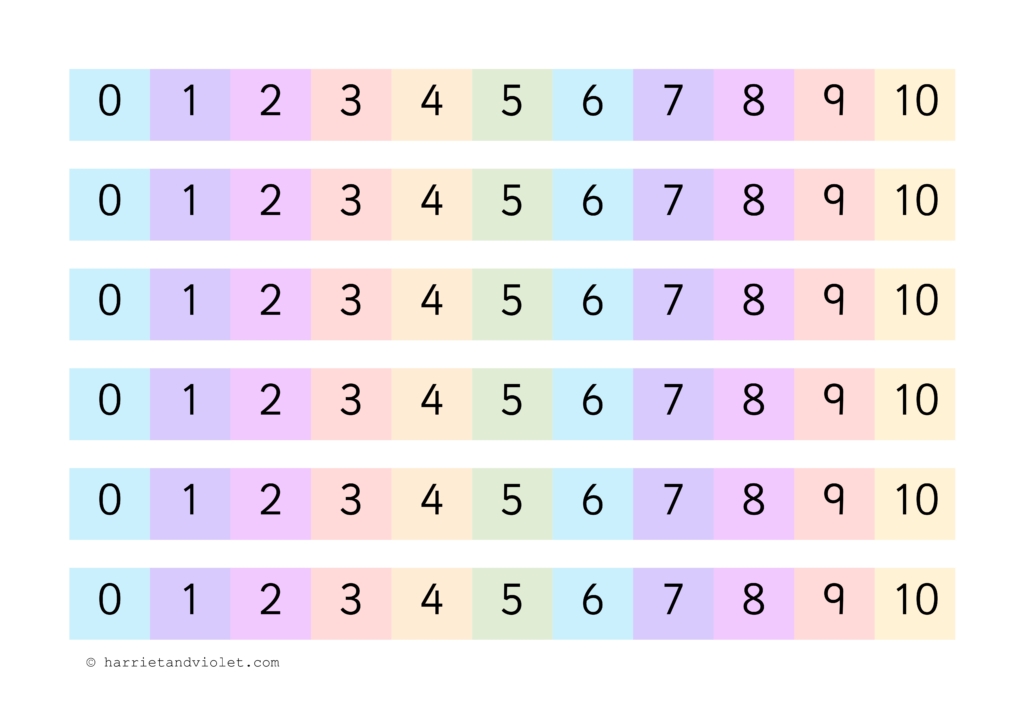 colour your own number line 0 10 free teaching resources