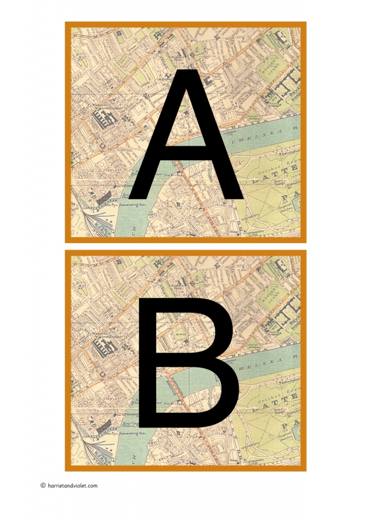 map of london display lettering a z printable teaching