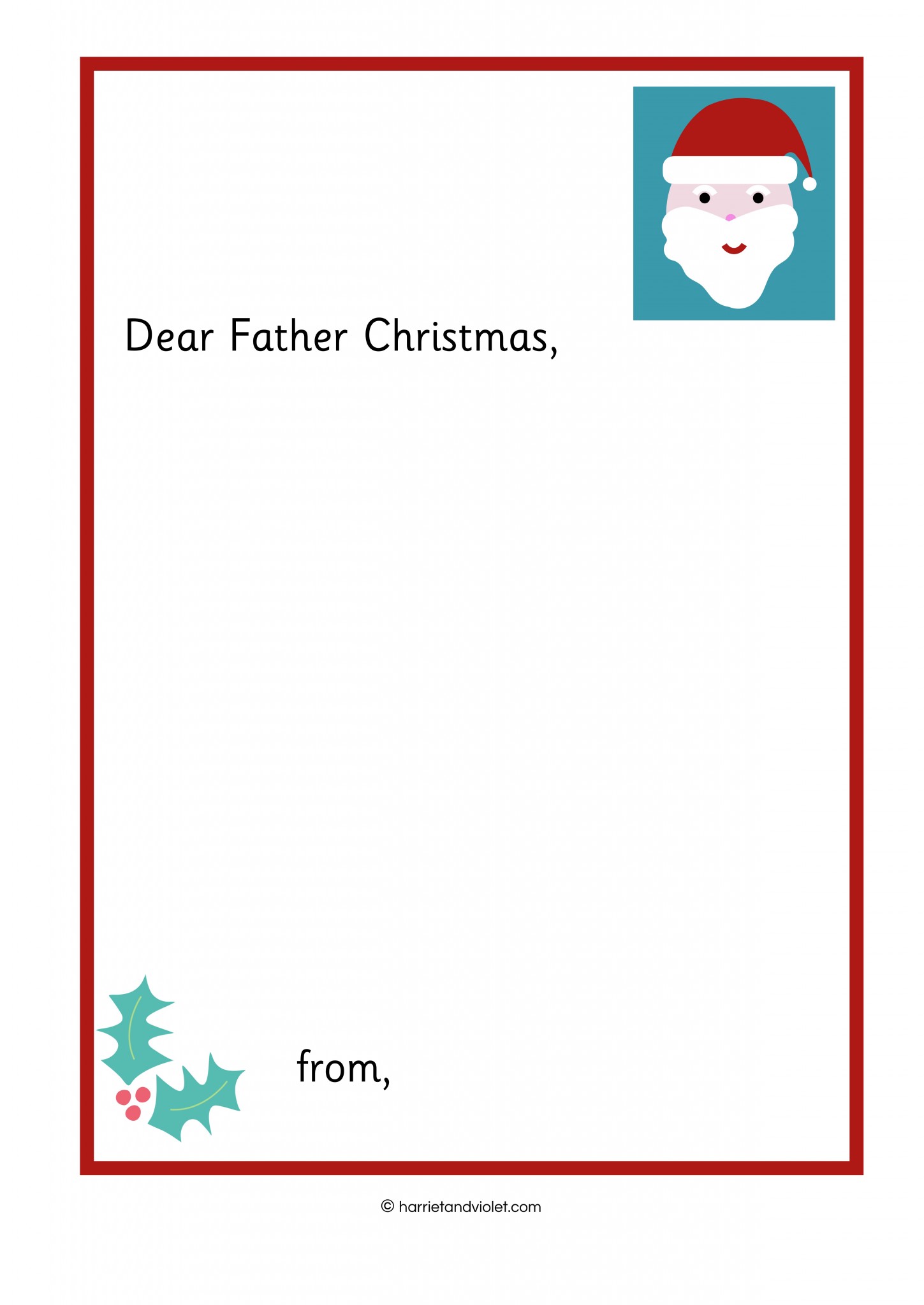 Writing a letter to Father Christmas Free Teaching Resources Print