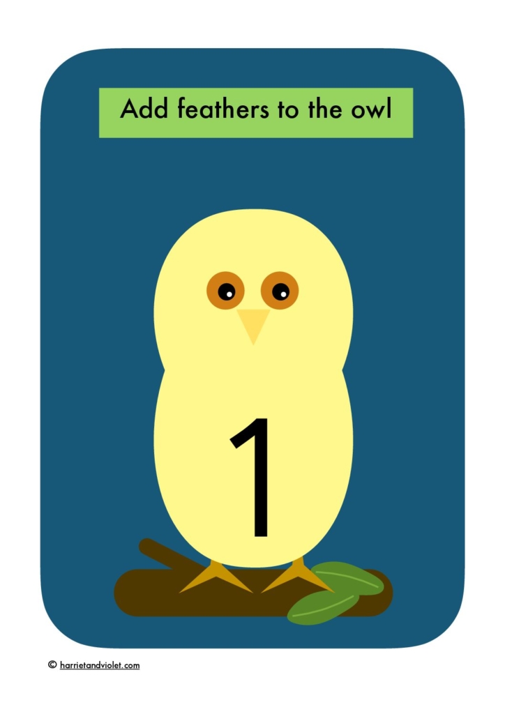 Owl Babies - adding feathers play dough mat 1-10 - Free Teaching ...