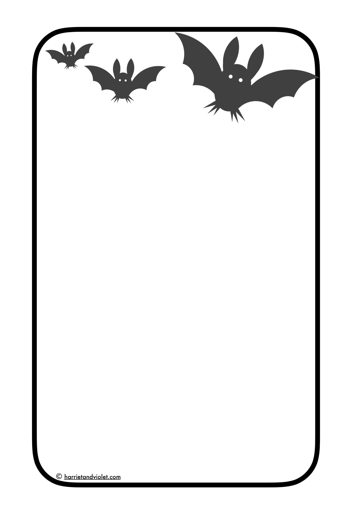 Halloween border paper A4 - FREE skeleton, bat, cobweb + ghost - Free ...