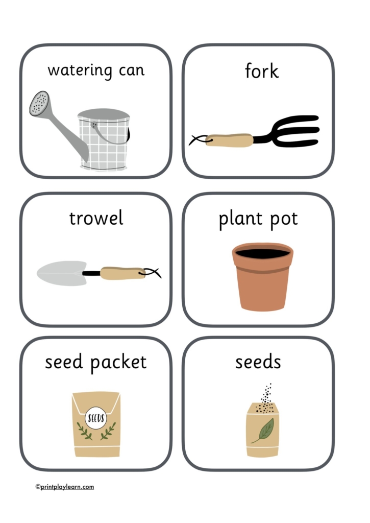 Gardening Tools Flashcards Free Teaching Resources Print Play Learn