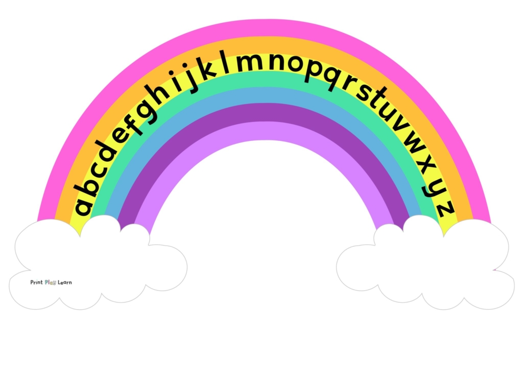 rainbow alphabet mat lower case printable teaching