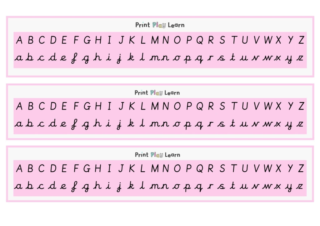 Printable Cursive Writing Chart