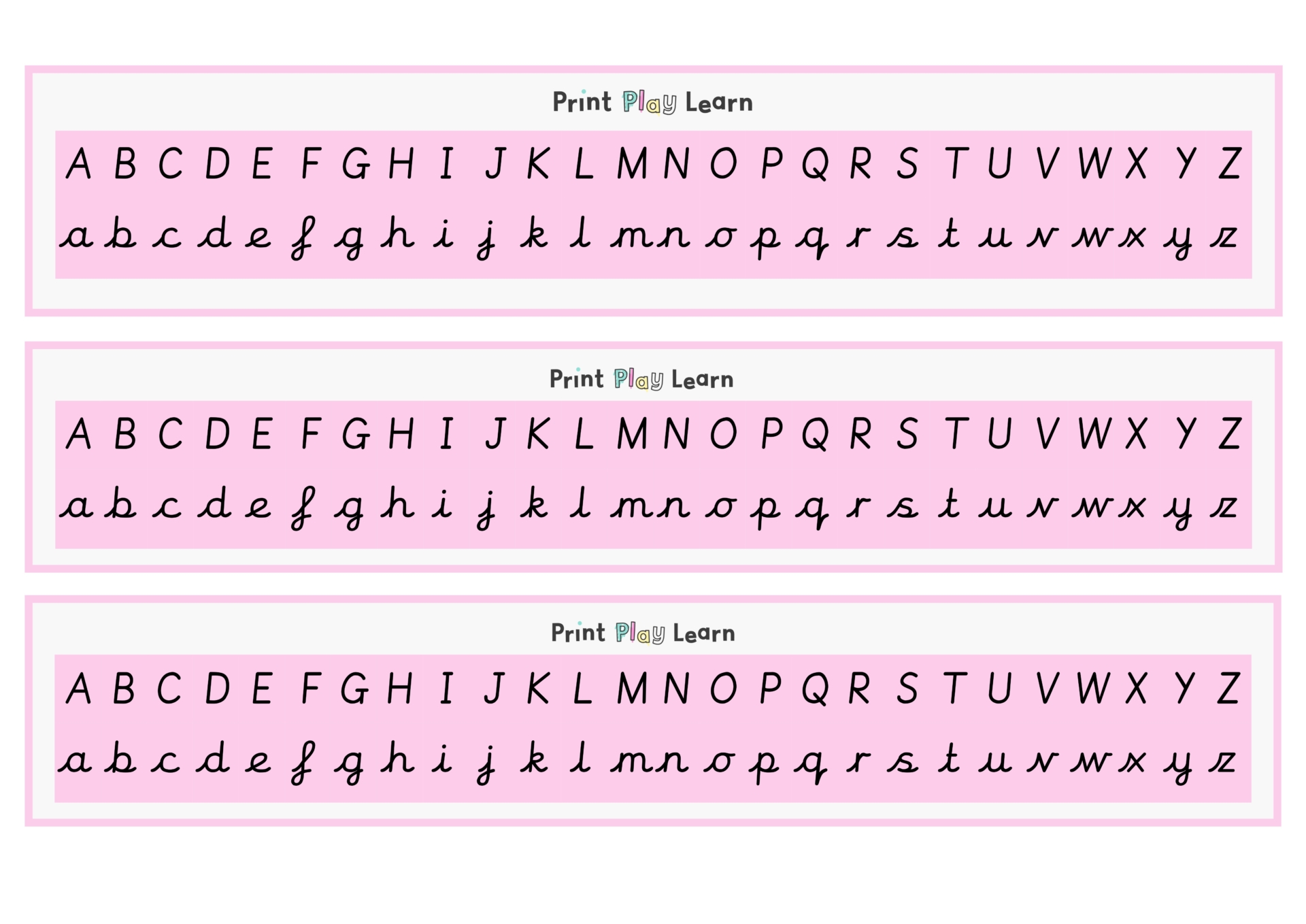 Upper And Lowercase Cursive Letters Printable