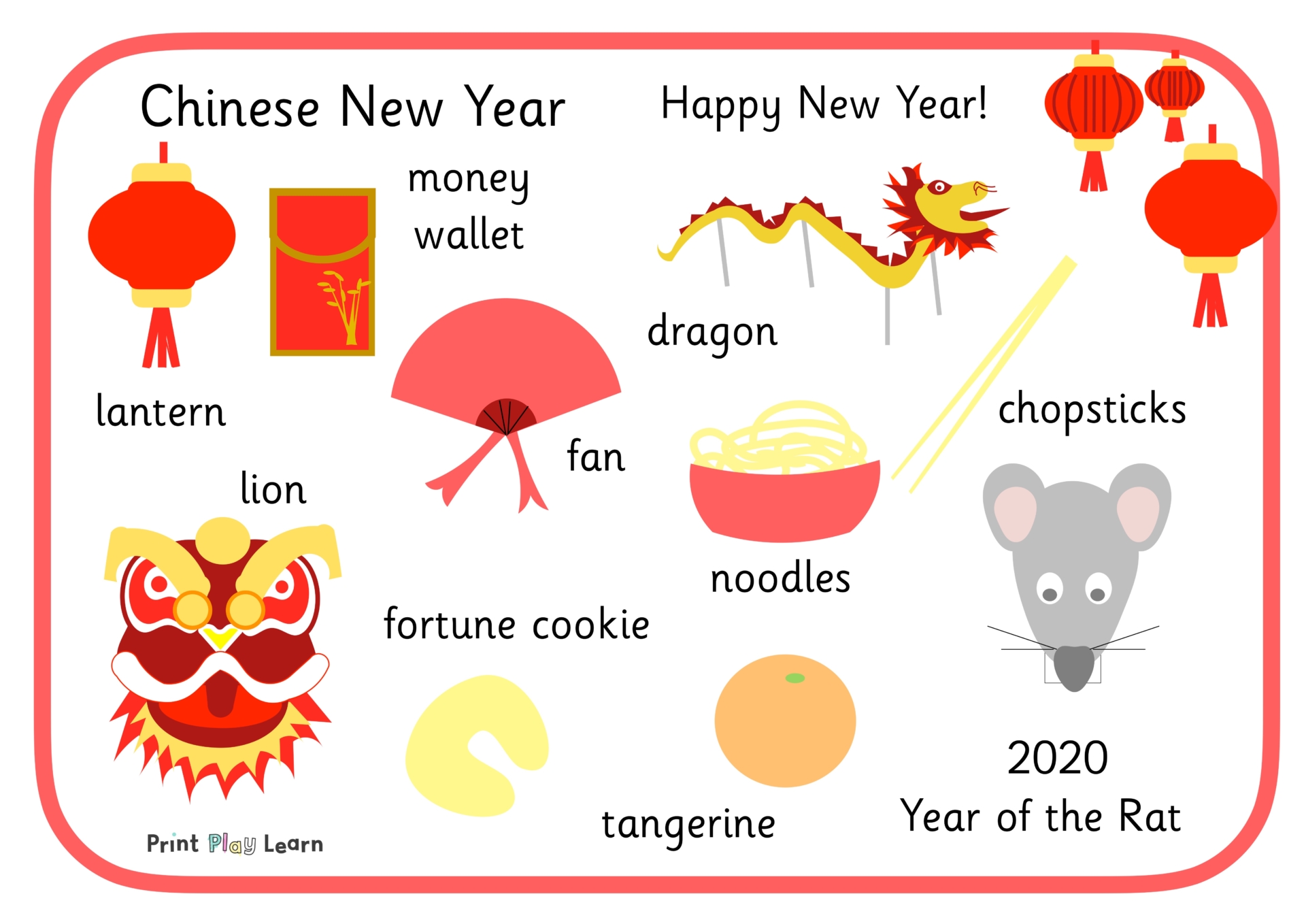Chinese Word Mat 2020 - Printable Teaching Resources - Print Play Learn1920 x 1358